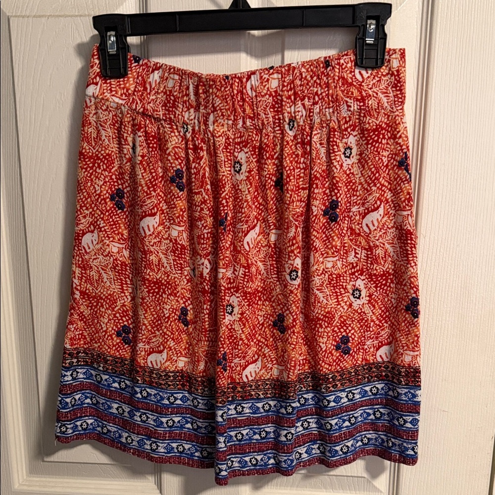 🌵CAbi Red and Blue Patterned Mini Skirt - Picture 5 of 5